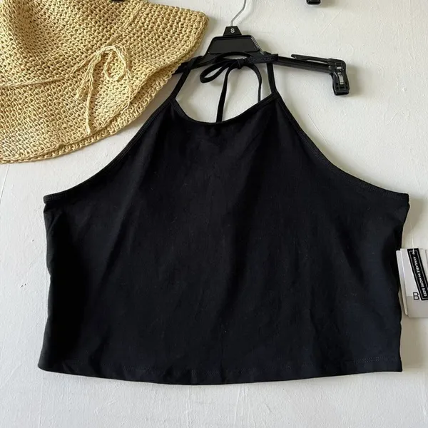 NEW BP halter Crop Top black off Back 1X Boho summer - Image 4