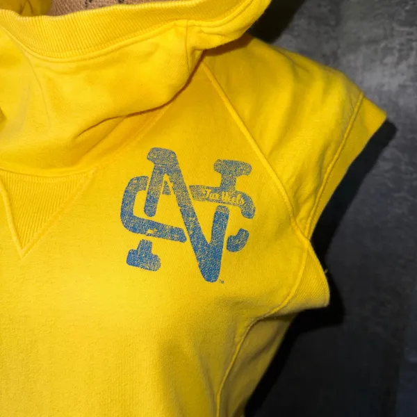 Nike Sleeveless Hoodie Women L Yellow UNC Tar Heels Graphic‎ Cowl Neck Sporty - Image 2