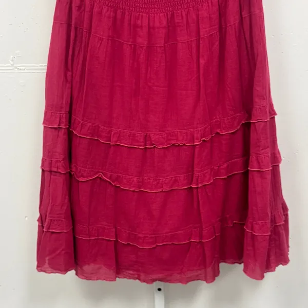 Cabi Raspberry Pink Tiered Cotton Midi Skirt Smocked Waist Boho Medium‎ Picnic - Image 4