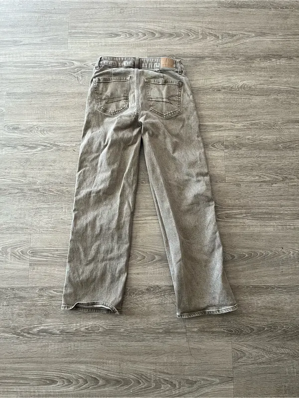 American Eagle Stovepipe Jeans Womens 2 Brown Taupe High Rise Straight Stretch - Image 9