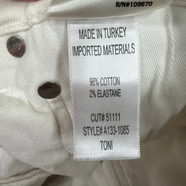 Agolde 27 Toni Slim Straight Jeans White Stretch Denim A133-1085 Minimalist - Image 9