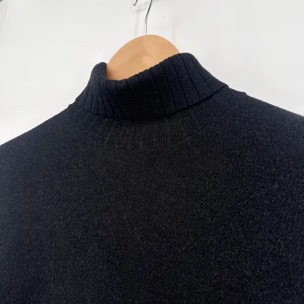 Pomander Place Noir Vivianne Black Turtleneck Knit Dress Tunic‎ Shimmer Small - Image 4