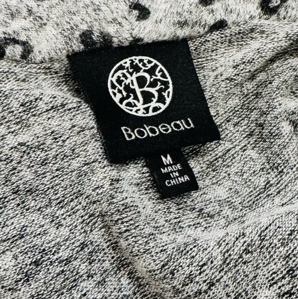 Bobeau Grey Leopard One-Button Fleece Wrap/Cape/ Cardigan - Image 9