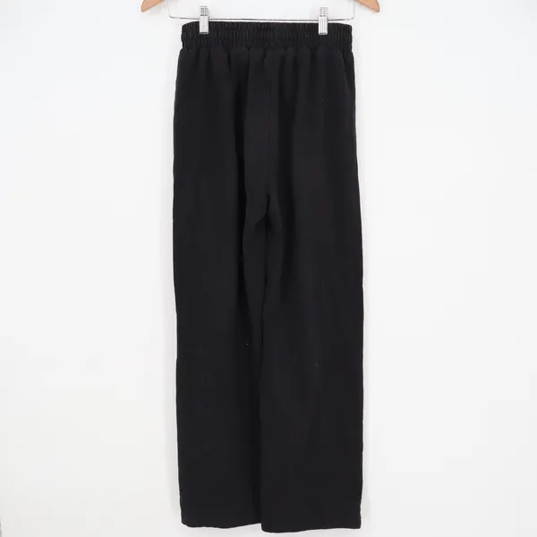 AC Womens Wide Leg Sweatpants Black Elastic Waist Cotton Blend Size S - Image 4