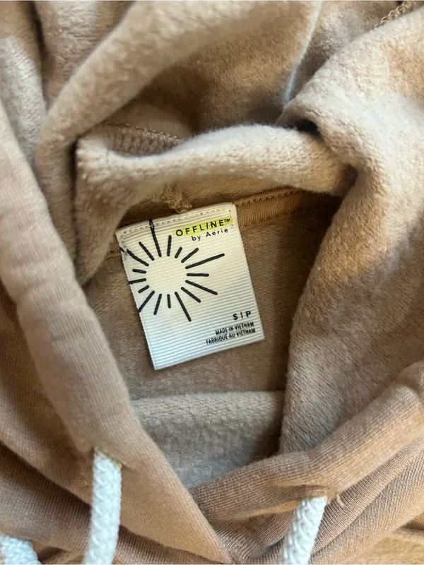 OFFLINE by Aerie OTT Fleece Shrug in Tan - Image 3