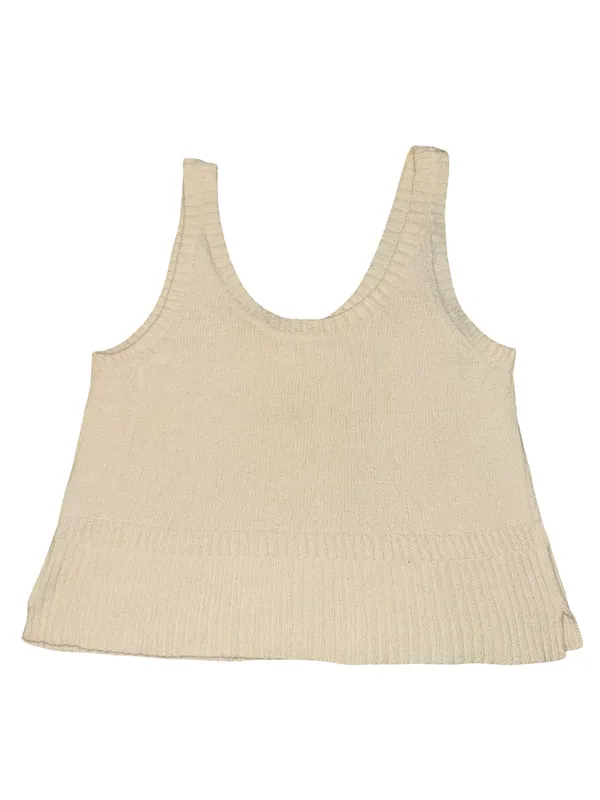 Madewell Knit Sweater Tank Top Ivory Cream Size L Style MN2957 - Image 2