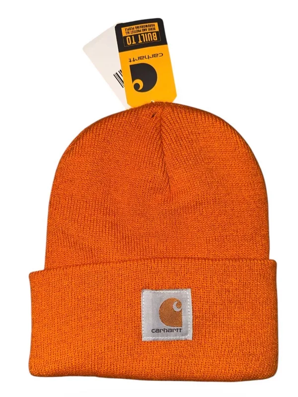 Carhartt Knit Cuffed Beanie Orange Carhartt Beanie Patch NWT - Image 2
