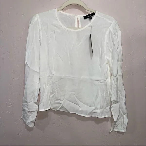 Lulus Essentially Effortless White Long Sleeve Top - Size XS - Image 2