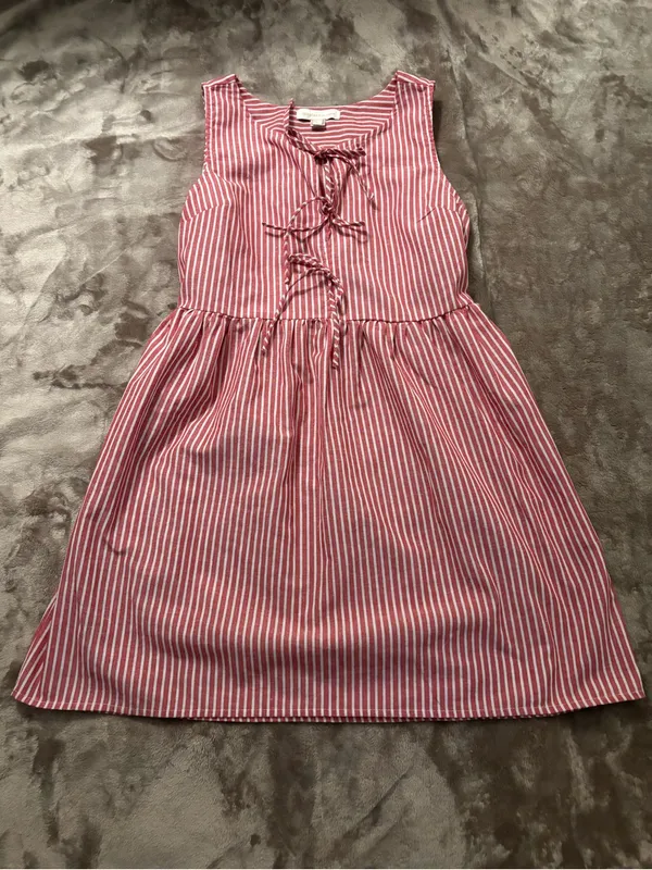 Monteau Dress Women’s Size M Red and White Striped Tie-Neck Top - Image 8