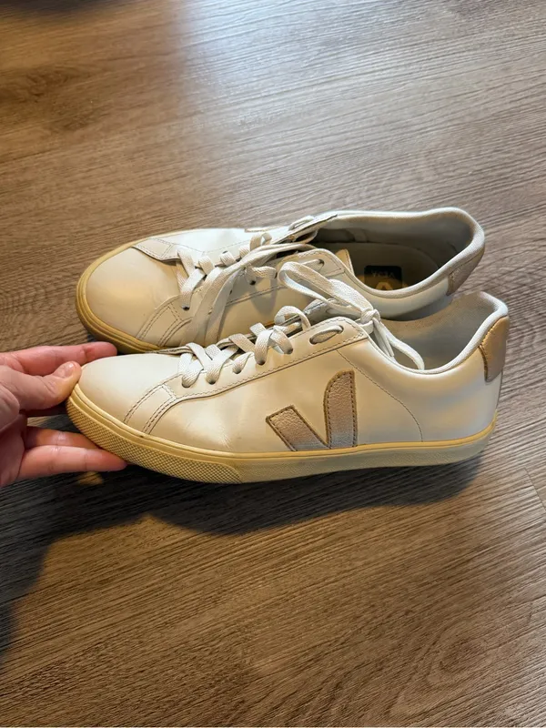 Veja Esplar Leather White Platine Sneakers - Image 10