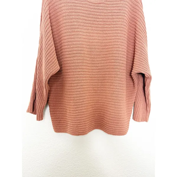 Free People Beach Imogene Oversized Knit Tunic‎ Sweater Top Size Medium Salmon - Image 10