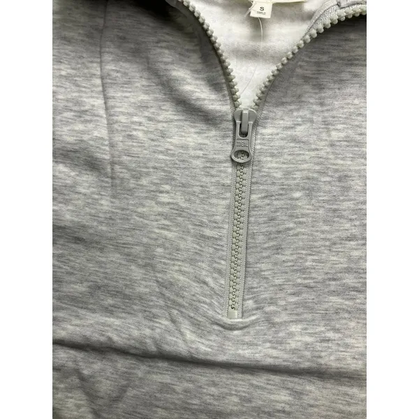 LOU & GREY‎ Signature Soft Plush Quarter Zip Pullover Sweatshirt Gray Size S new - Image 3