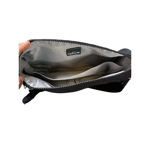 Kipling Black Nylon Crossbody Bag with Monkey Keychain - Image 6