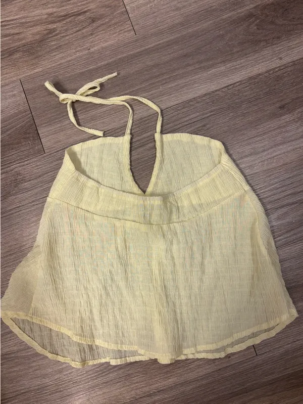 Yellow Halter Tank Top Size M - Image 2