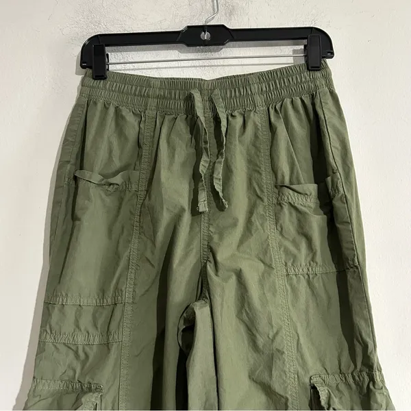 Aerie High Waisted Go For It Baggy Cargo Pants Olive Green Size XS Grunge - Image 6