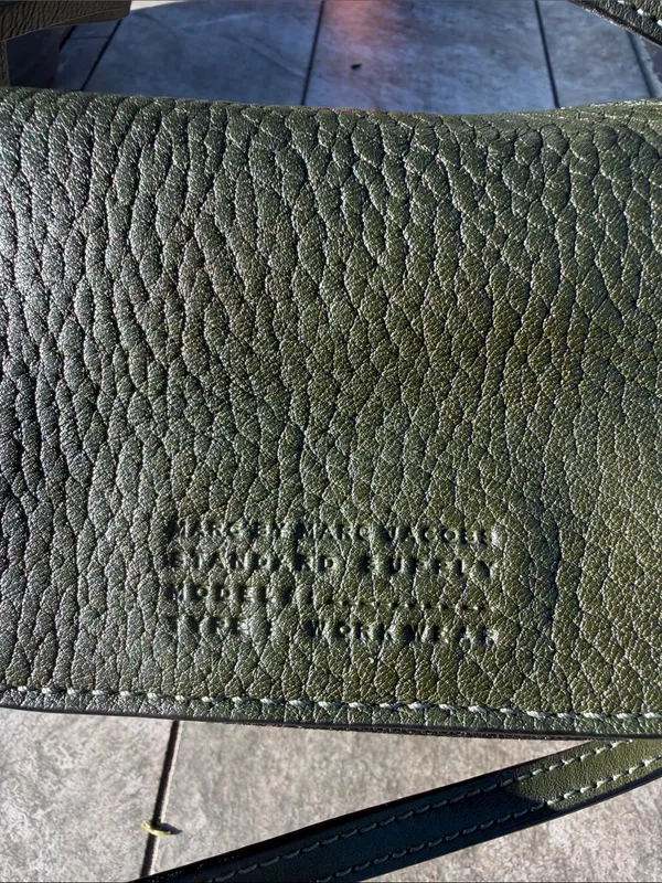Marc Jacobs REVERSIBLE leather Crossbody / Creme /Hunter Green, GOAT leather - Image 6