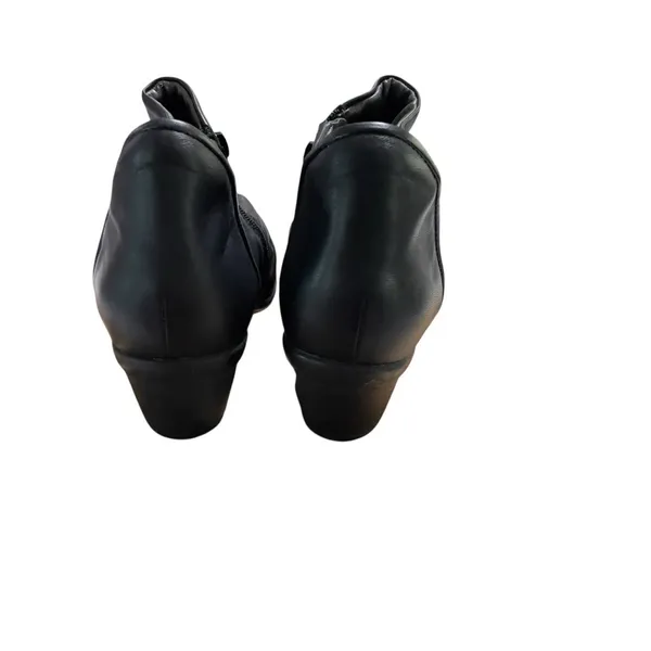 Naot Leather Ankle Booties Black Heeled Boots Side Zip size 41 US 10-10.5 - Image 6