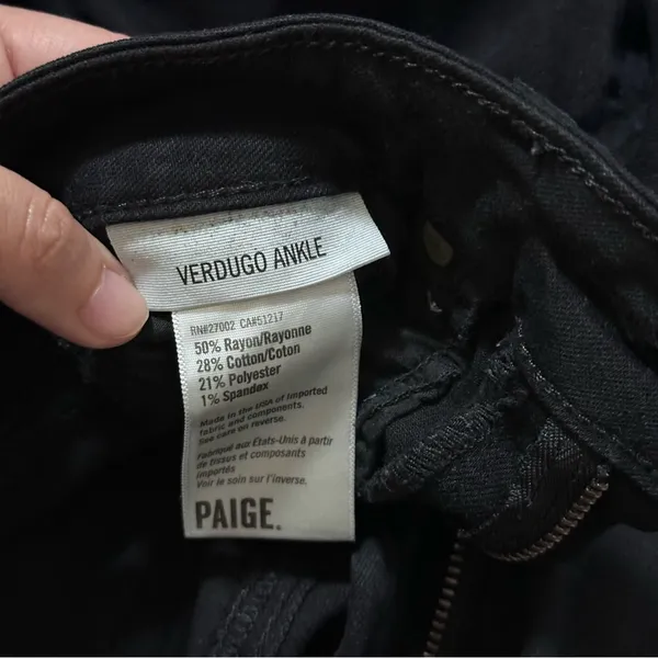 Paige Women Black Verdugo Ankle‎ Denim Jeans size 25 - Image 5