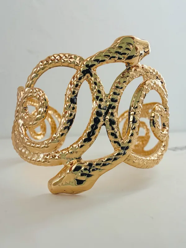 European & American Gold Plated snake bangle bracelet womens jewelry - Image 4