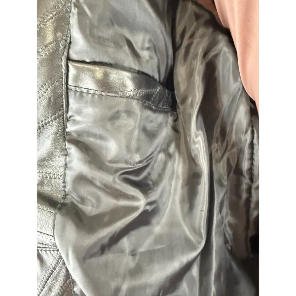 Vintage Maxam Women’s Black Lambskin Leather Jacket Italian Mosaic Size M NWT - Image 8