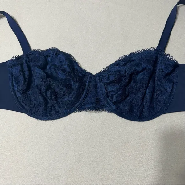 Soma Embraceable Lace Balconette Bra Navy Blue 38DD - Image 7
