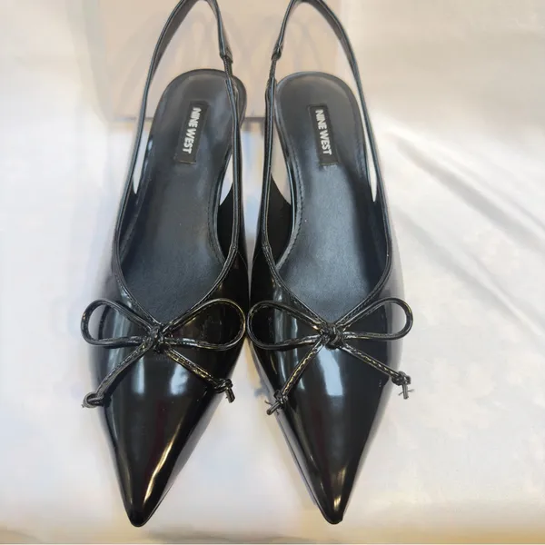 Nine West Evaa Pointy Toe Kitten Heel Pumps Faux Patent Leather Size 6.5- new! - Image 10