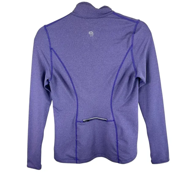 Mountain Hardwear Purple Mock Neck 1/4‎ Zip Athletic Pullover Zip Pocket Size S - Image 2