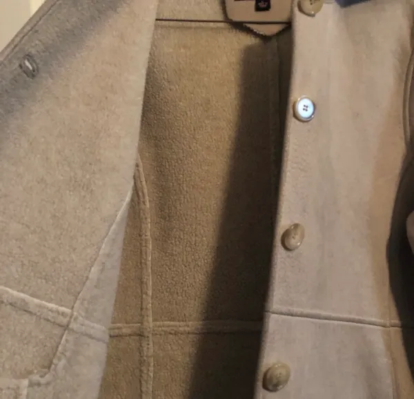 Tan Suede Bubblegum Winter Coat - Image 2