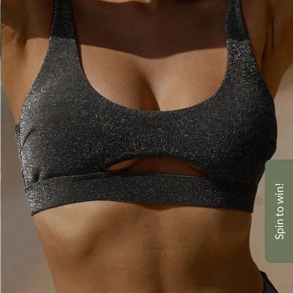 Berlook Black Lurex Cut Out Bikini Top ONLY 18 - Image 2