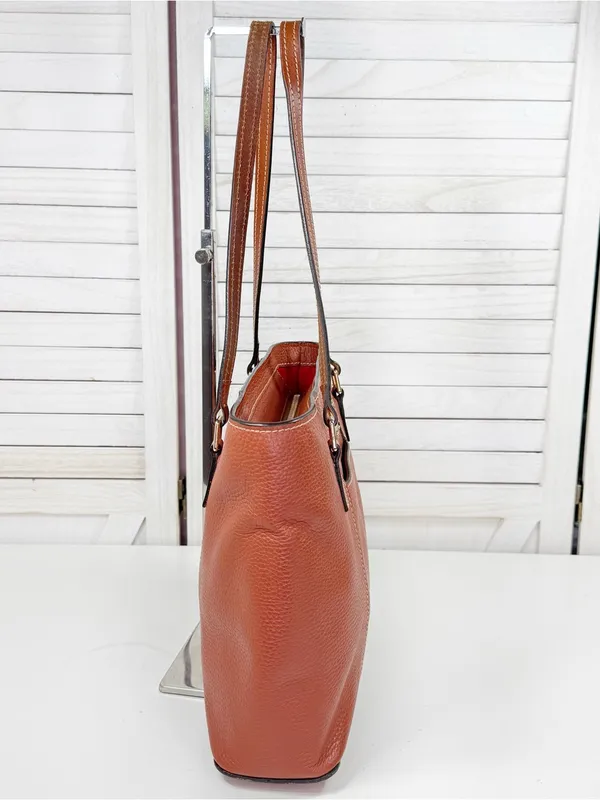 Dooney & Bourke Lexington Small Shopper Tote Bag Pebble Leather Carmel Brown - Image 3