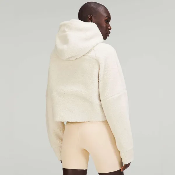 Lululemon Scuba Oversized Half-Zip Fleece Hoodie White Opal - Image 3