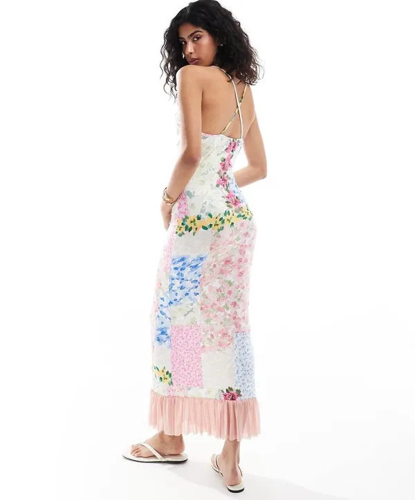 ASOS strappy ruffle patchwork dress - Image 2