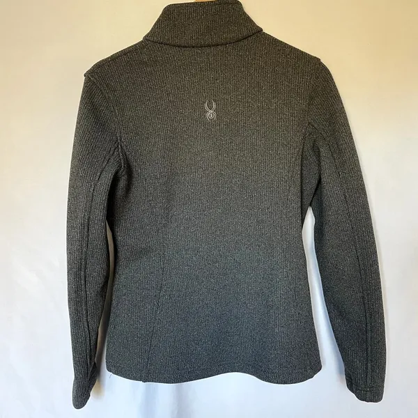 Spyder core‎ sweater gray insulated zip up jacket pockets women's size medium - Image 7