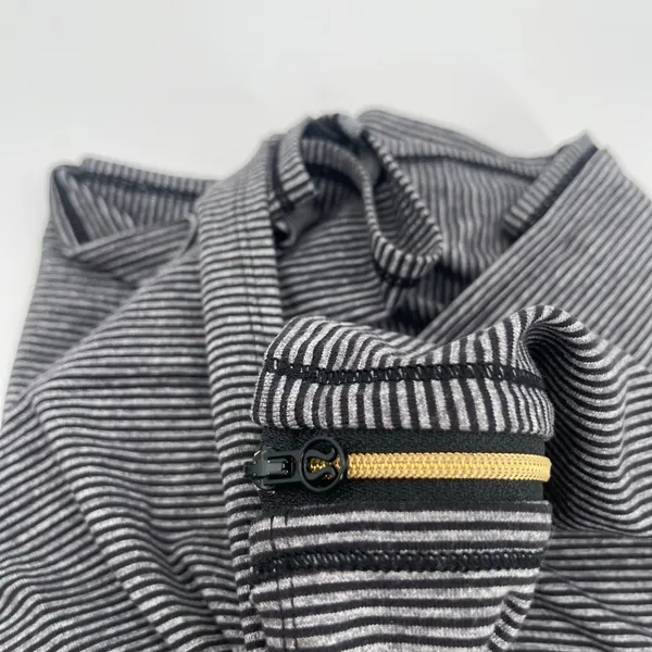 LULULEMON Vinyasa Scarf Wrap Zipper Gold Stripes Black Gray Stretch Multi Way - Image 5