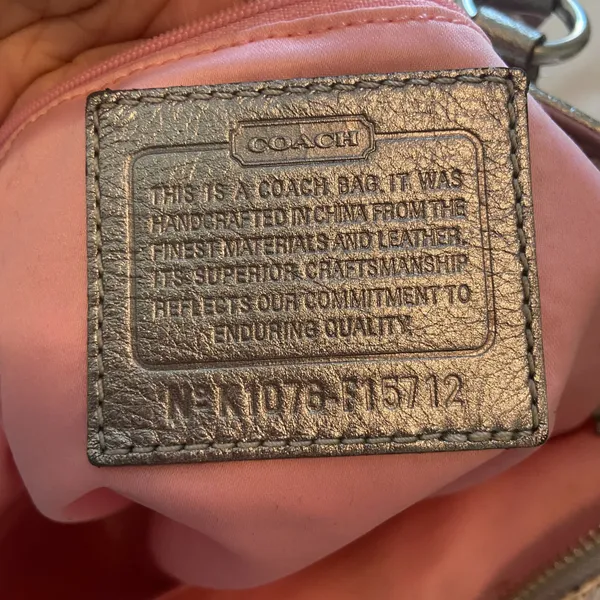 Coach Poppy Butterfly Graffiti Pink Silver Shoulder Bag Y2K Rare #F15712 - Image 14