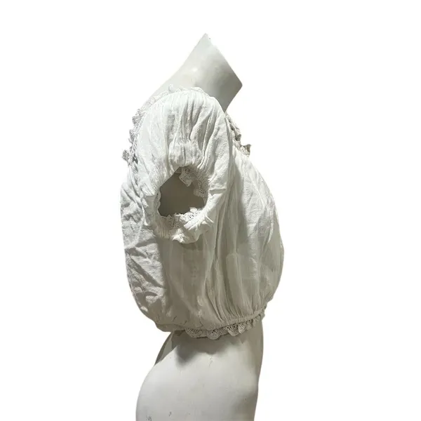 American Eagle Women's Off-Shoulder Lace Blouse White Size M - Image 5
