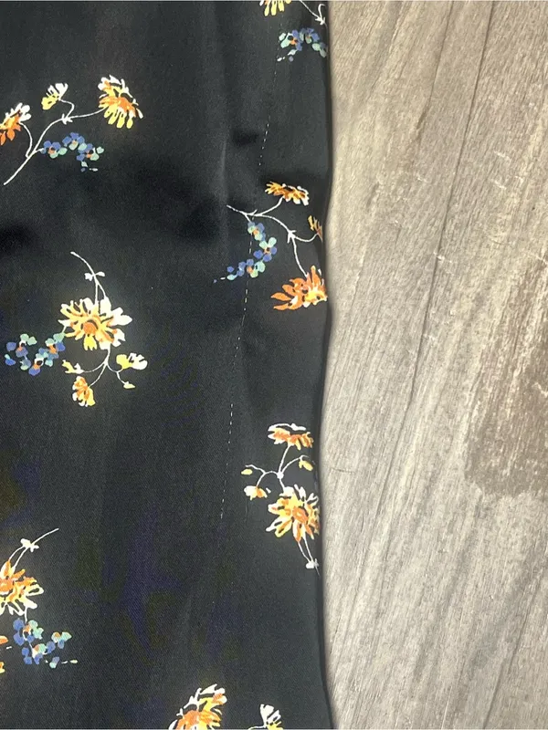 Madewell Marseille Daisies Side Button Satin Midi Skirt Size 2 - Image 7