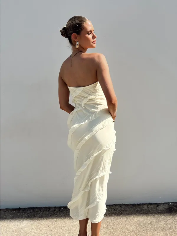 Princess Polly Boyle Maxi Dress Yellow Size 2 Strapless - Image 13