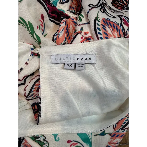 Baltic Born Tally Mini Dress Cream Floral Long Sleeve Plus Size 3X - Image 6