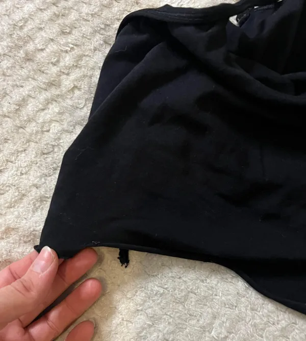 Spanx Steve MD Black Cut Off  Spaghetti Tank - Image 4