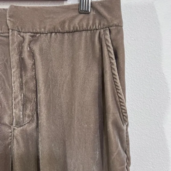 Gap Pants Women 4 Gray Velvet‎ Velour Wide Leg Pants Pockets Mid Rise Classic - Image 6