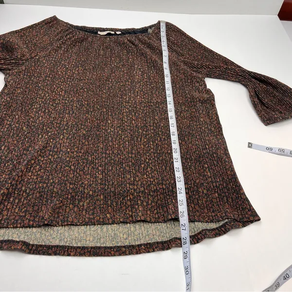 Soft Surroundings Carmella Metallic Top Womens SZ Large Brown Black Gold Blouse‎ - Image 7