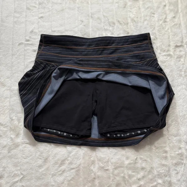 Athleta Black Striped Skort Skirt with Built-In Shorts‎ Activewear Size S - Image 4
