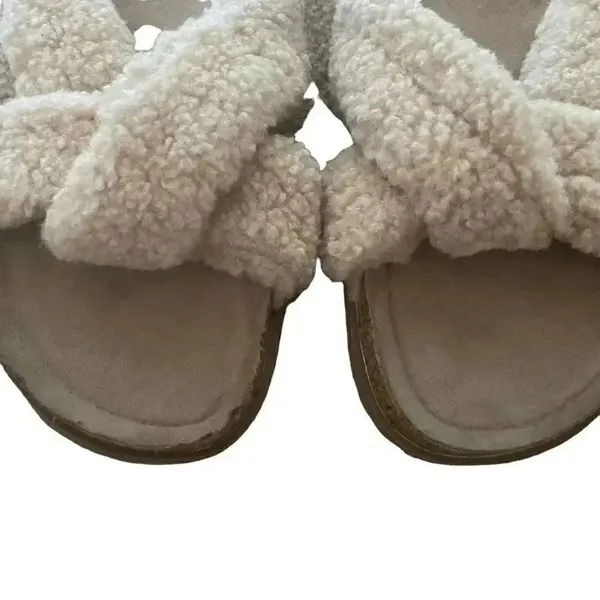 Treasure & Bond Beige Casual Wedge Slide Slippers Fabric Upper 1 Inch Beach 8 M - Image 7