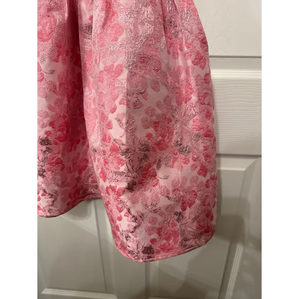 NWOT Meet Me in Santorini Cheers to Us Light Pink Floral Jacquard Mini Dress, XS - Image 7