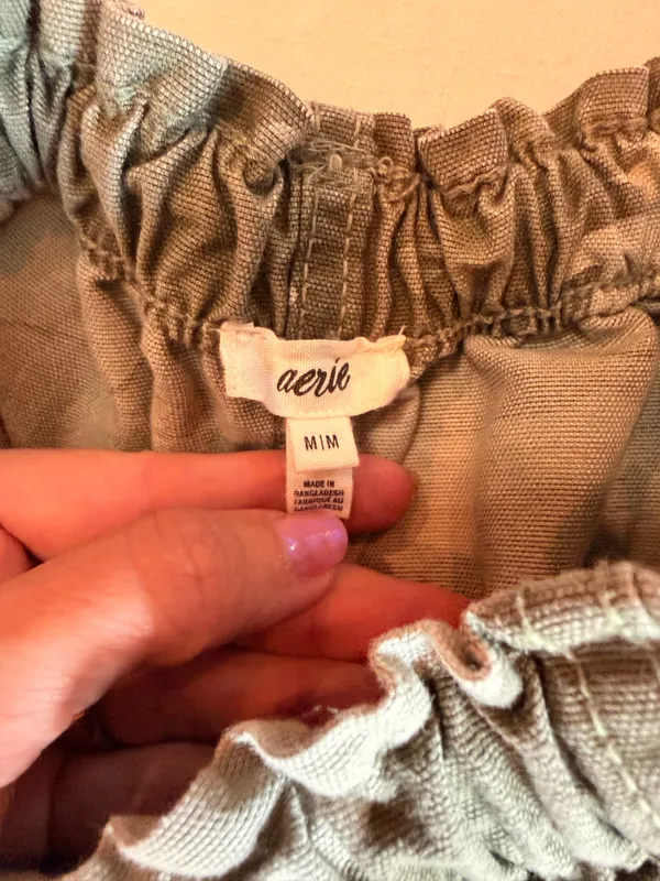 Aerie Camo Utility Shorts Size M Green Drawstring High Rise Casual - Image 2