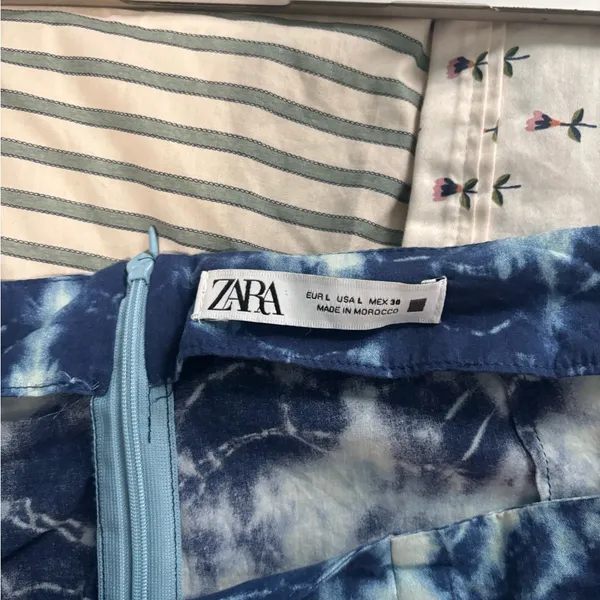ZARA Women’s Tie-Dye Wrap Swim Skirt - Navy & White - Image 2