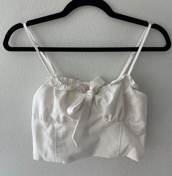 Lottie Moss White Bow Top - Image 4