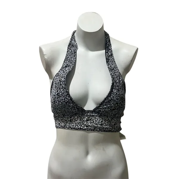 Gilly Hicks Women's Floral Halter Tank Top M Black Open Back Casual - Image 5