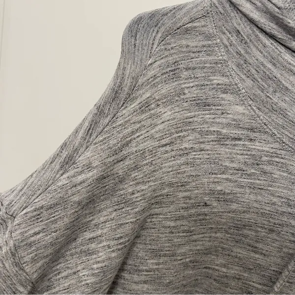 Athleta Heathered Grey Lightweight Hooded Sweatshirt - Image 3